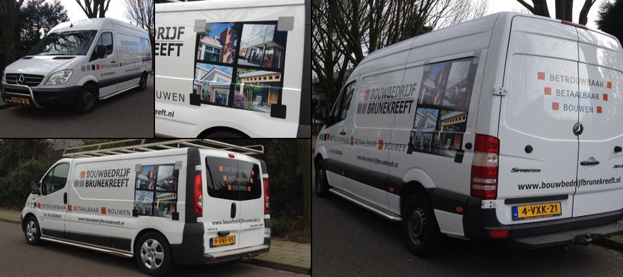 Stijlvol vakwerk bij de mannen van Brunekreeft, de reclame natuurlijk door van Veldhuizen Reclame.