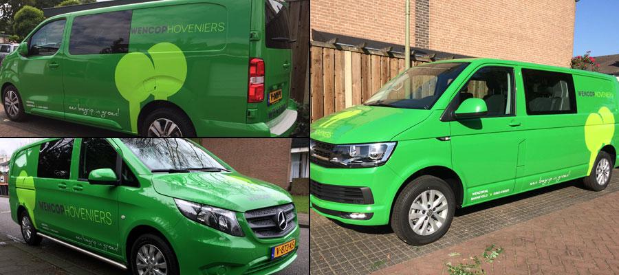 Van Veldhuizen Reclame zorgt voor heel veel groene auto&#039;s van &#039;t Wencop natuurlijk
