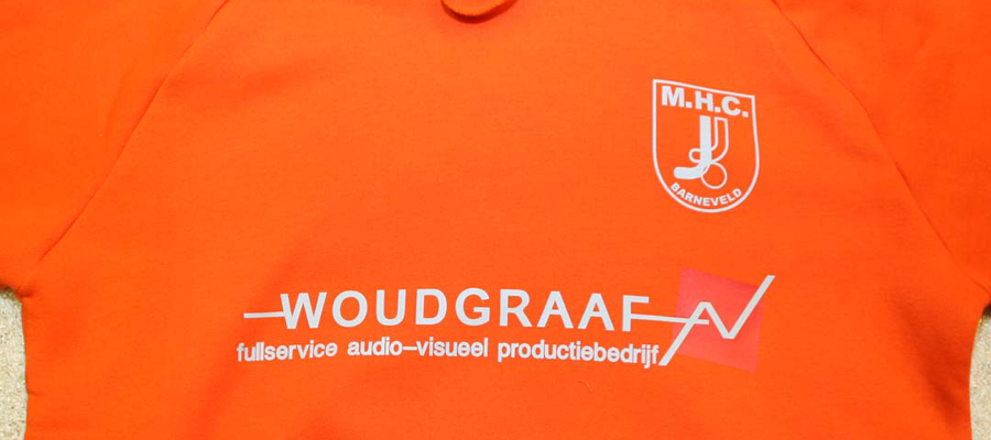 MHCB Hooded trui, enkel kleur bedrukking door van Veldhuizen Reclame.