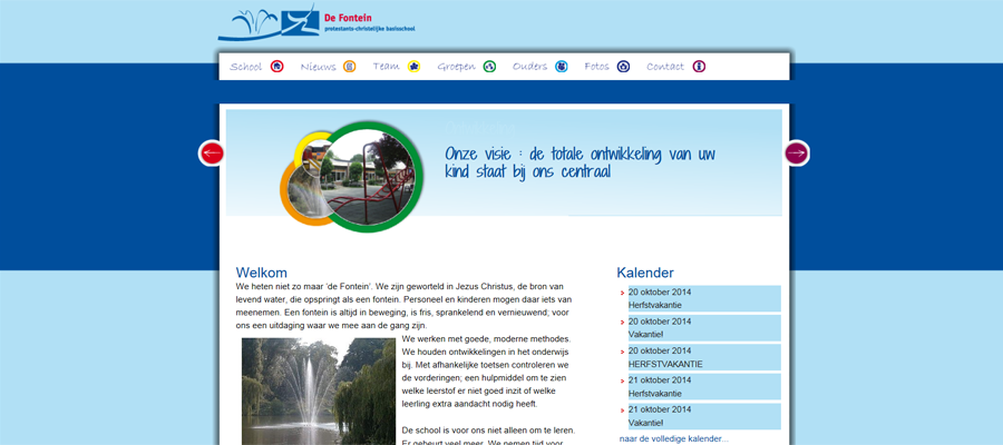 Kleurige en levendige school website ontwerp, uitvoering door SchoolsUnited.